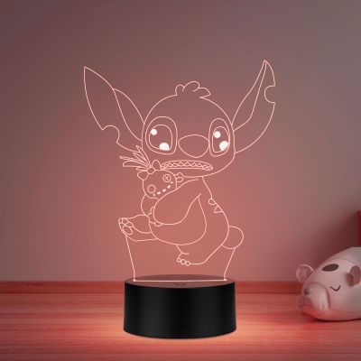 Stitch lilo452 Acrylic Night lamp with Automatic Color Changing Light Anime Home Decor Light